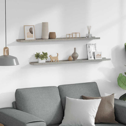 Mensole da Parete 2 pz Grigio Cemento 100x9x3 cm | homemem39