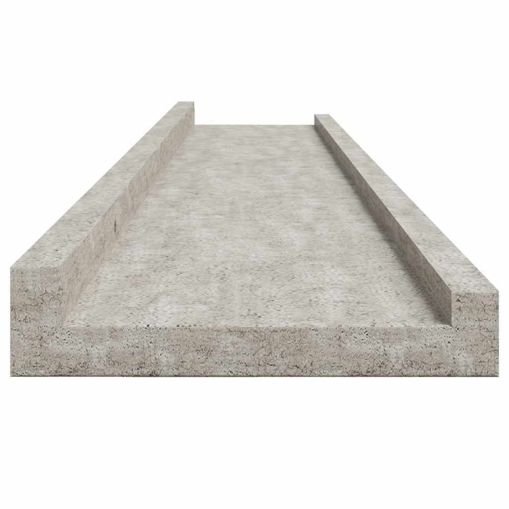 Mensole da Parete 2 pz Grigio Cemento 100x9x3 cm
