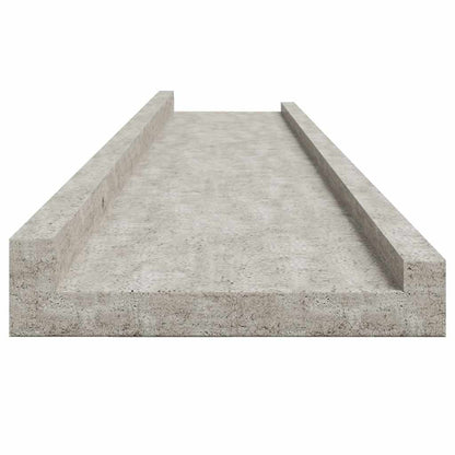 Mensole da Parete 2 pz Grigio Cemento 100x9x3 cm