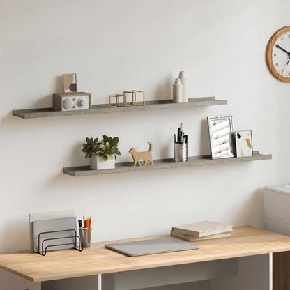 Mensole da Parete 2 pz Grigio Cemento 100x9x3 cm | homemem39