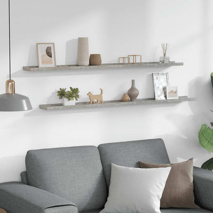 Mensole da Parete 2 pz Grigio Cemento 115x9x3 cm | homemem39
