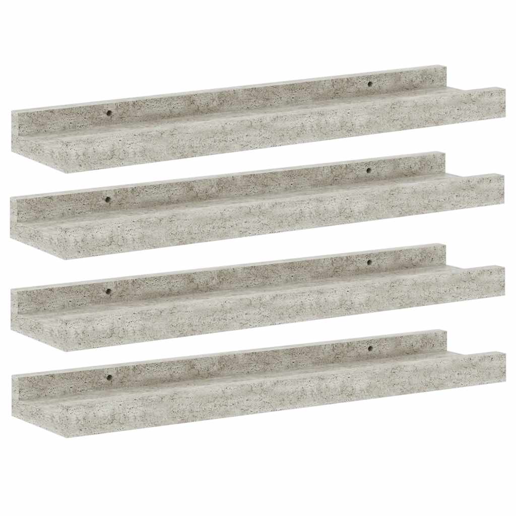 Mensole da Parete 4 pz Grigio Cemento 40x9x3 cm | homemem39