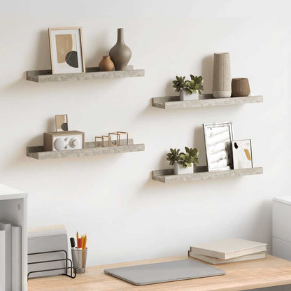 Mensole da Parete 4 pz Grigio Cemento 40x9x3 cm | homemem39