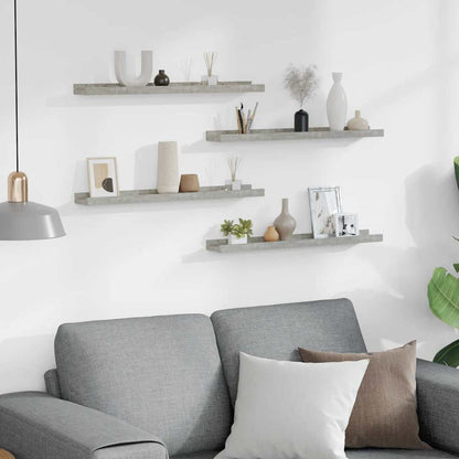 Mensole da Parete 4 pz Grigio Cemento 60x9x3 cm | homemem39
