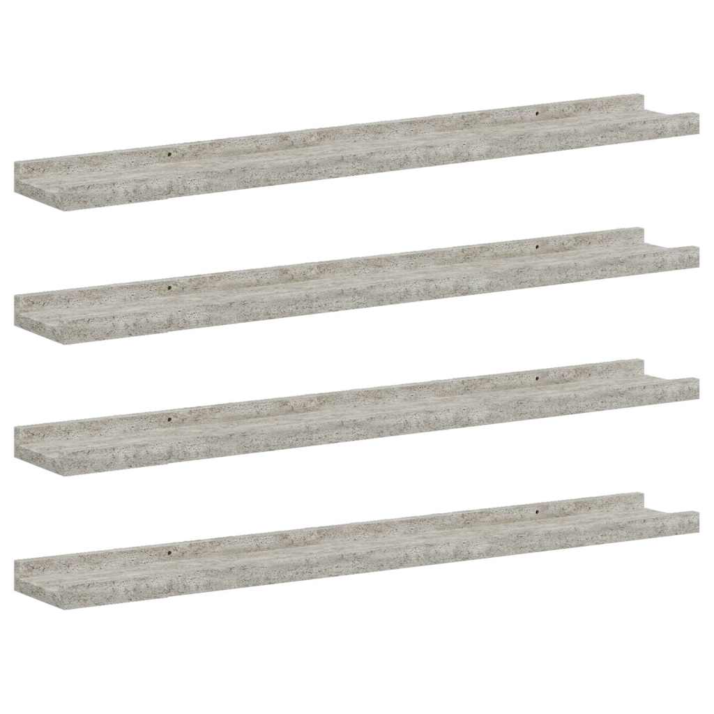 Mensole da Parete 4 pz Grigio Cemento 80x9x3 cm | homemem39