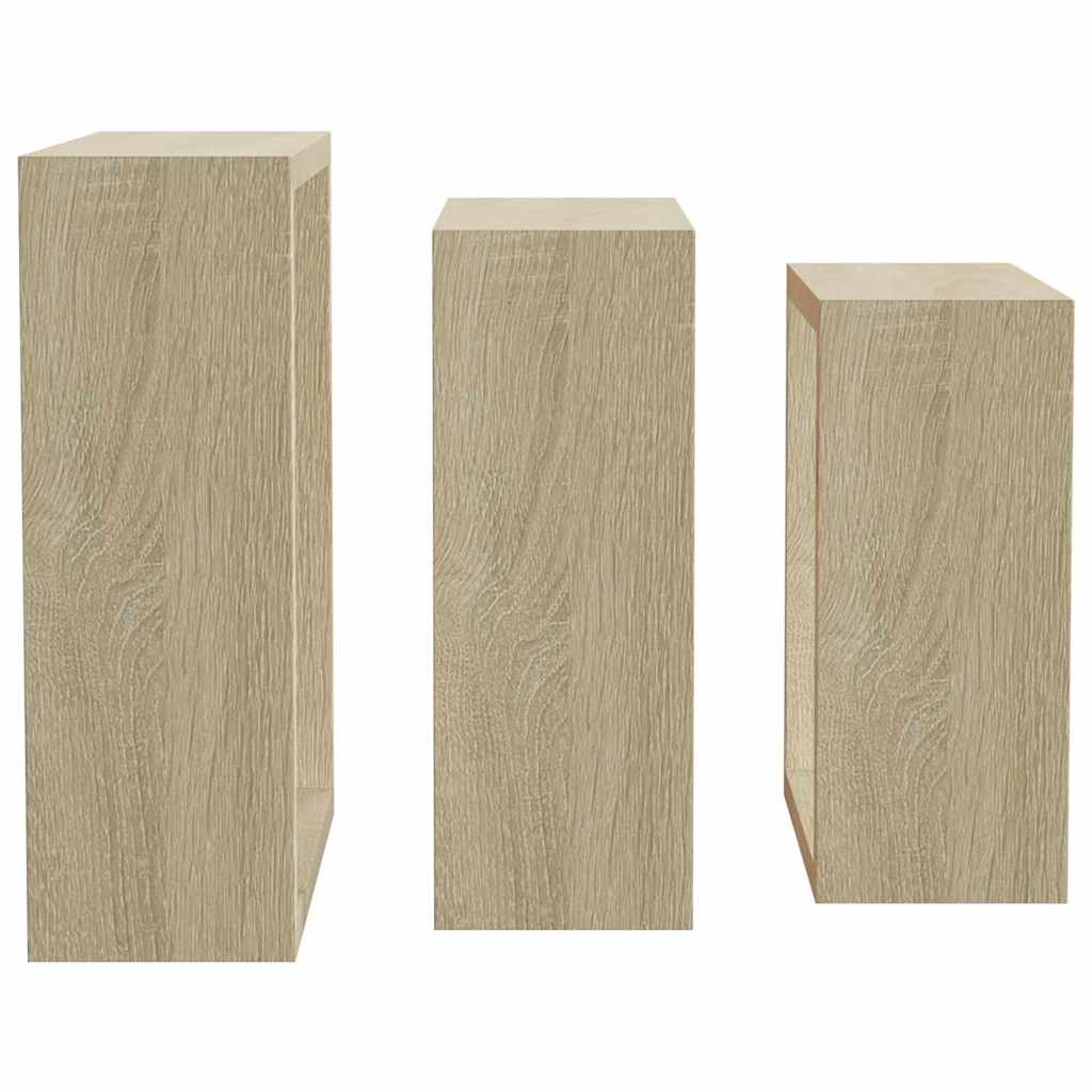 Mensole a Cubo da Parete 3 pz Rovere Sonoma | homemem39