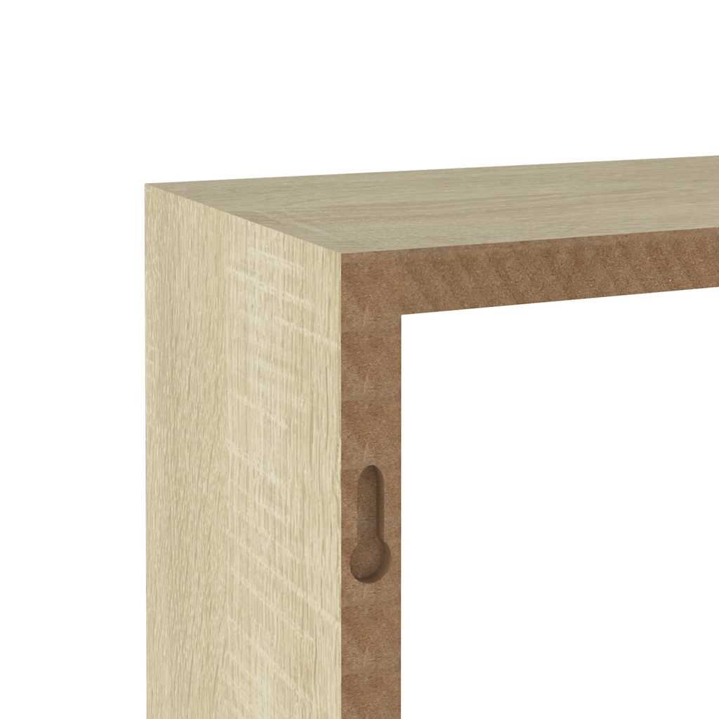 Mensole a Cubo da Parete 3 pz Bianco Rovere Sonoma | homemem39