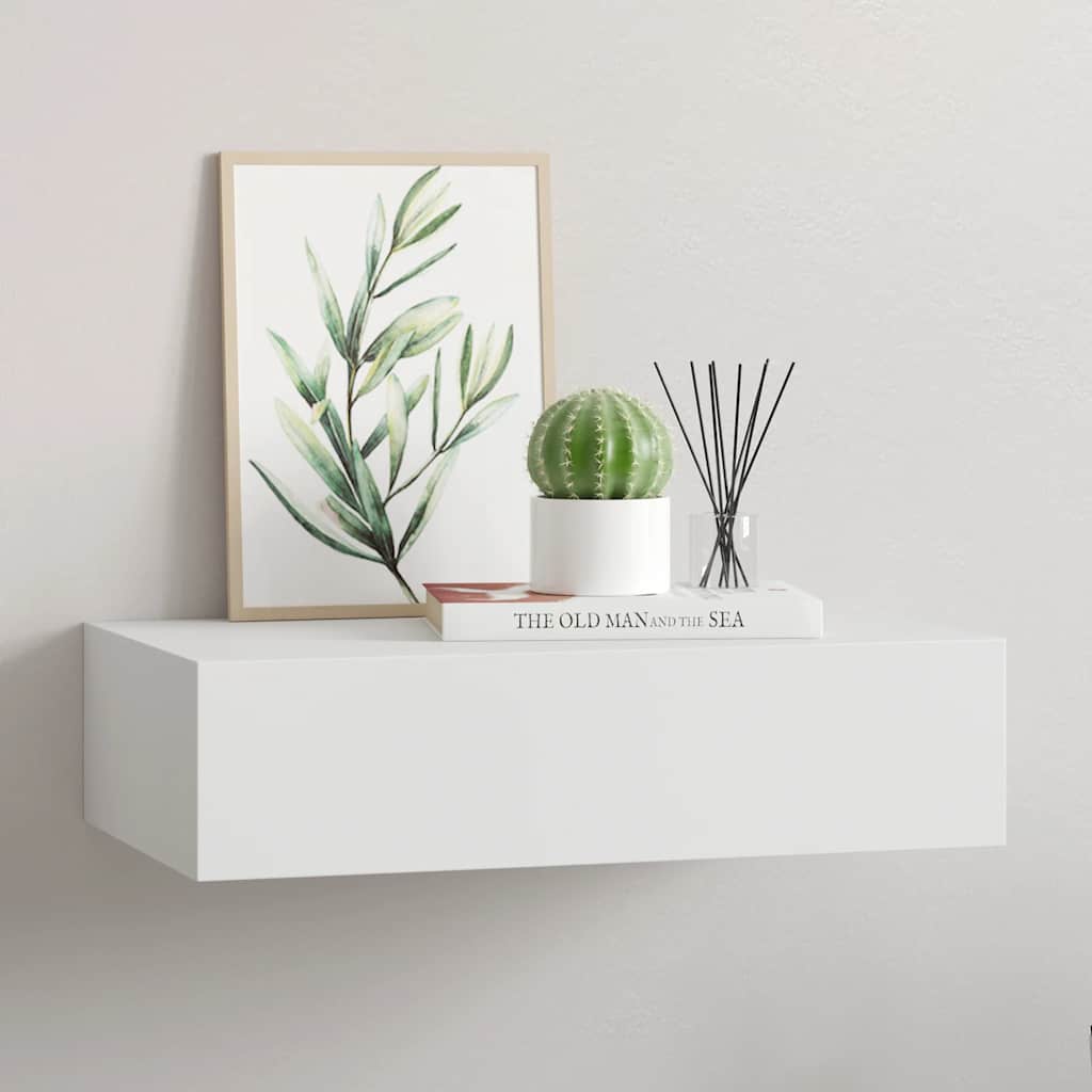 Scaffale con Cassetti da Parete Bianco 40x23,5x10 cm in MDF | homemem39