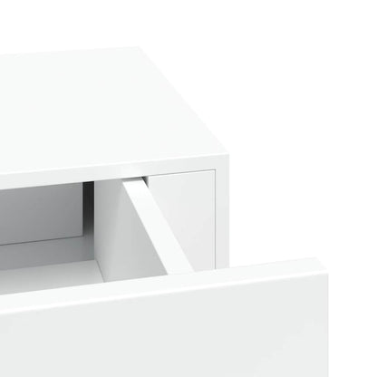 Scaffali con Cassetti da Parete 2 pz Bianchi 40x23,5x10 cm MDF