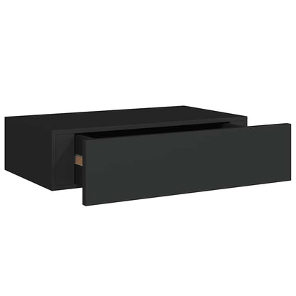 Scaffale con Cassetti da Parete Nero 40x23,5x10 cm in MDF | homemem39