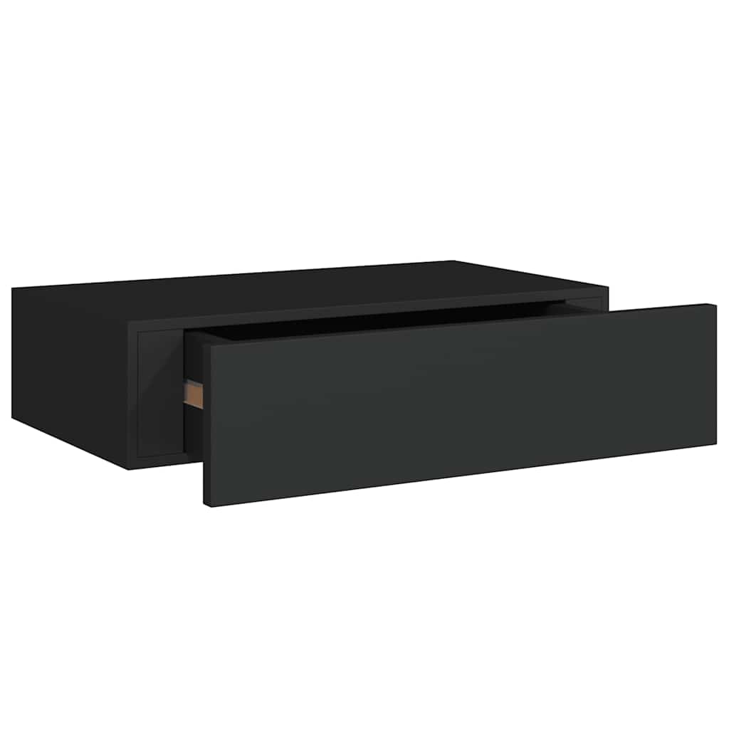 Scaffali con Cassetti da Parete 2 pz Neri 40x23,5x10 cm MDF | homemem39