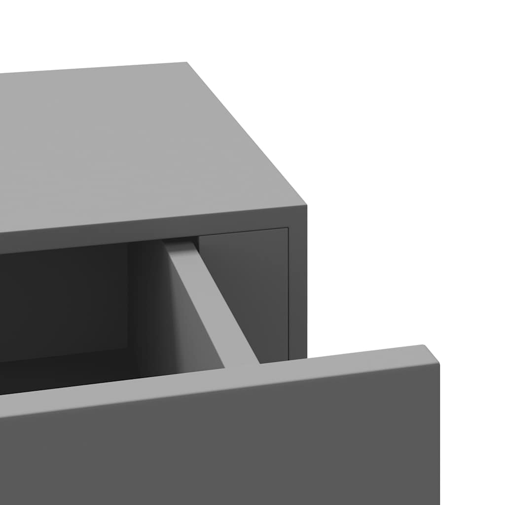 Scaffali con Cassetti da Parete 2 pz Grigi 40x23,5x10 cm MDF | homemem39