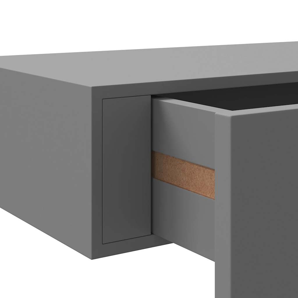 Scaffali con Cassetti da Parete 2 pz Grigi 40x23,5x10 cm MDF | homemem39
