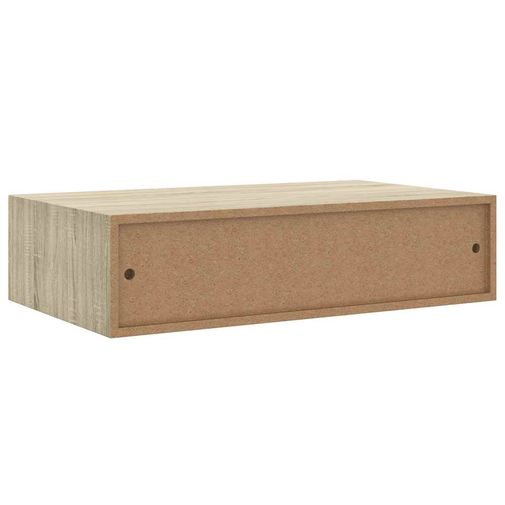 Scaffale con Cassetti da Parete Rovere 40x23,5x10 cm in MDF | homemem39