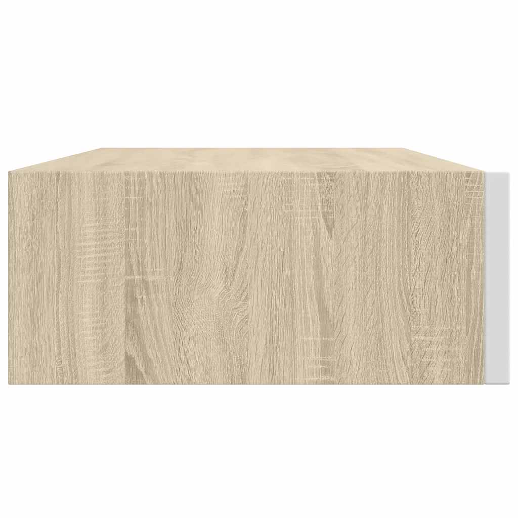 Mensola a muro con cassetti in rovere e bianco 40x23,5x10 cm MDF | homemem39