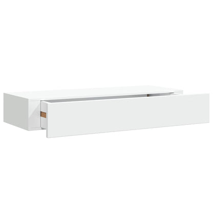 Scaffali con Cassetti da Parete 2 pz Bianchi 60x23,5x10 cm MDF | homemem39