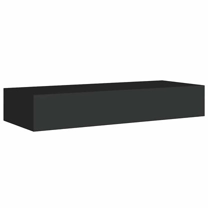 Scaffale con Cassetti da Parete Nero 60x23,5x10 cm in MDF | homemem39