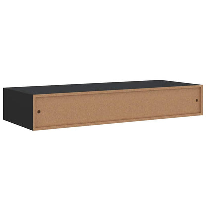 Scaffale con Cassetti da Parete Nero 60x23,5x10 cm in MDF | homemem39