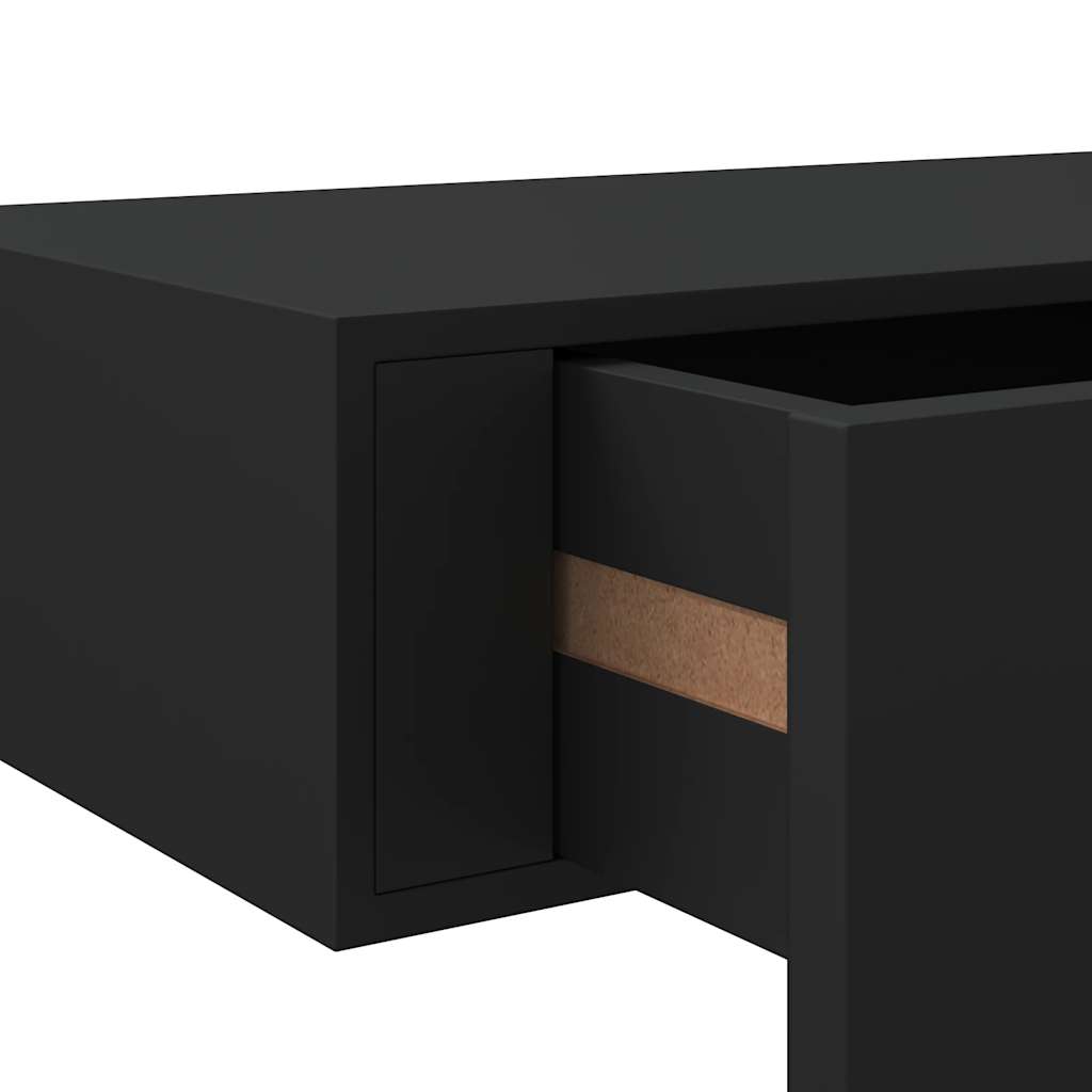 Scaffale con Cassetti da Parete Nero 60x23,5x10 cm in MDF | homemem39