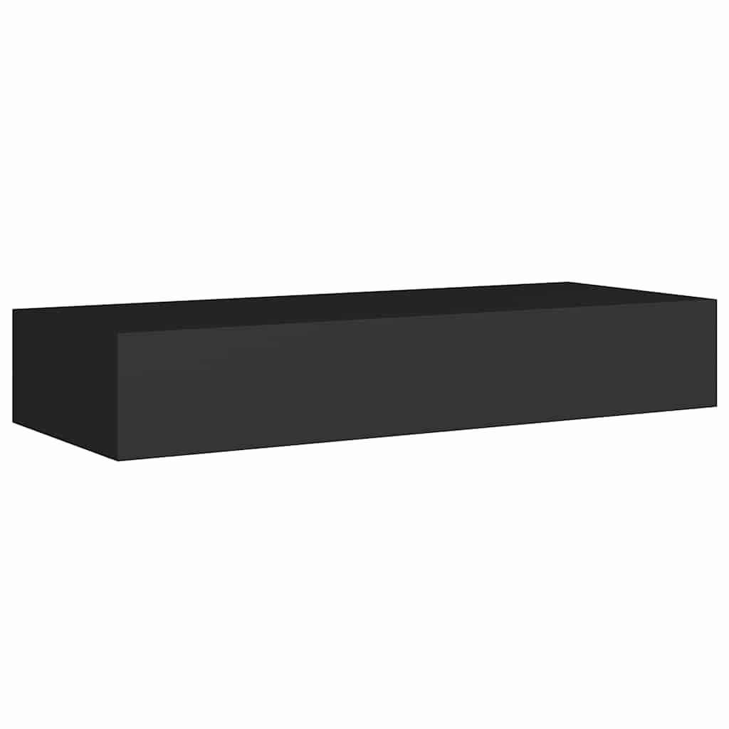 Scaffali con Cassetti da Parete 2 pz Neri 60x23,5x10 cm MDF | homemem39