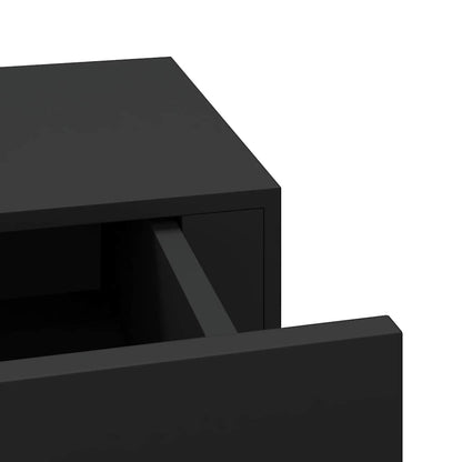 Scaffali con Cassetti da Parete 2 pz Neri 60x23,5x10 cm MDF | homemem39