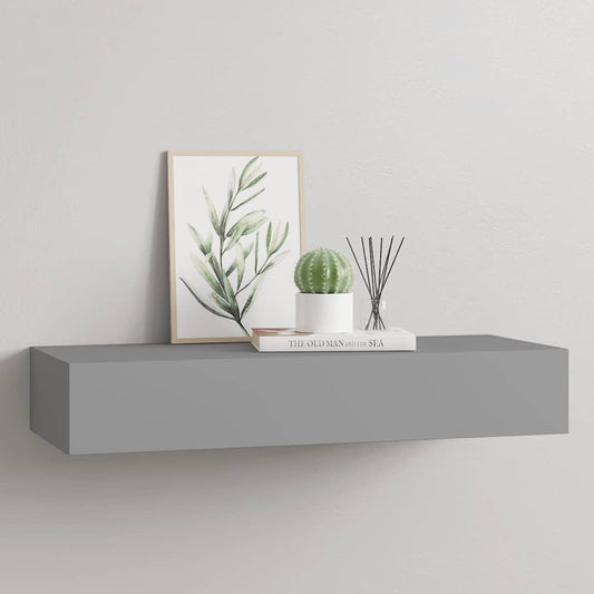 Scaffale con Cassetti da Parete Grigio 60x23,5x10 cm in MDF | homemem39