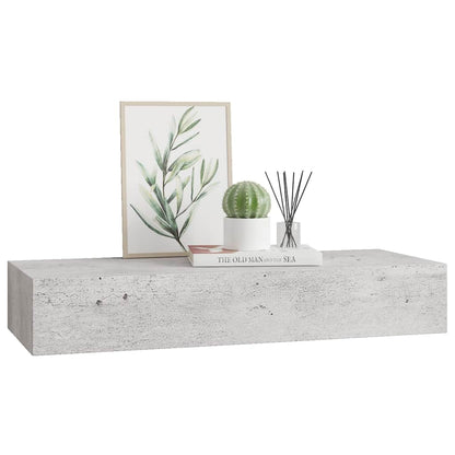 Scaffale con Cassetti da Parete Grigio Cemento 60x23,5x10cm MDF