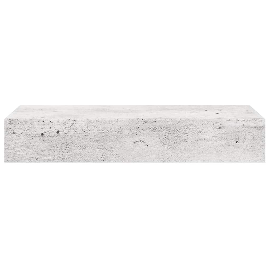 Scaffale con Cassetti da Parete Grigio Cemento 60x23,5x10cm MDF