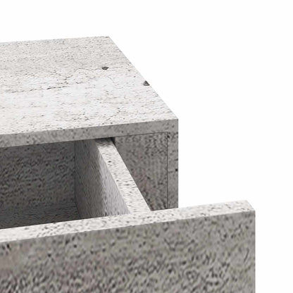 Scaffale con Cassetti da Parete Grigio Cemento 60x23,5x10cm MDF