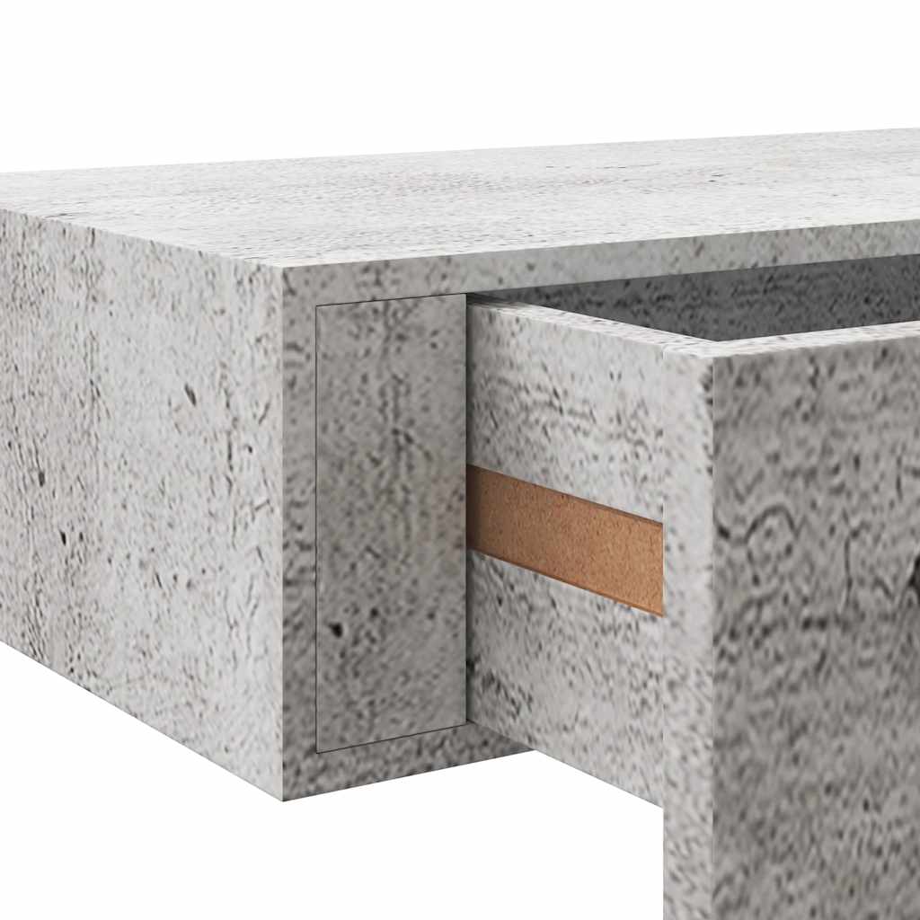 Scaffale con Cassetti da Parete Grigio Cemento 60x23,5x10cm MDF | homemem39