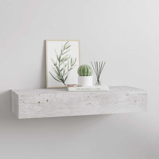 Scaffale con Cassetti da Parete Grigio Cemento 60x23,5x10cm MDF | homemem39