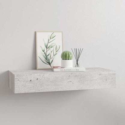 Scaffale con Cassetti da Parete Grigio Cemento 60x23,5x10cm MDF