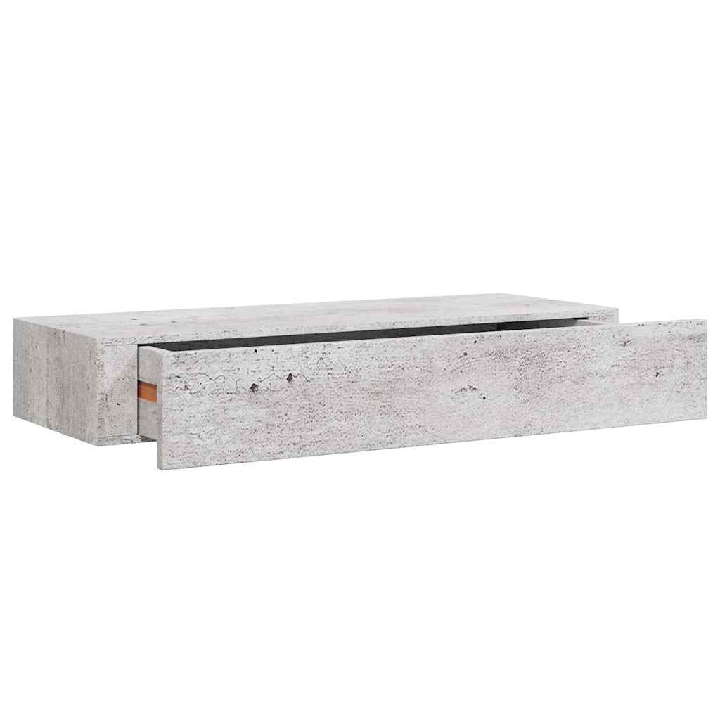 Scaffali con Cassetti 2 pz Grigio Cemento 60x23,5x10 cm in MDF | homemem39