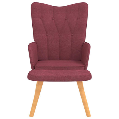 Poltrona Relax con Poggiapiedi Rosso Vino in Tessuto - homemem39