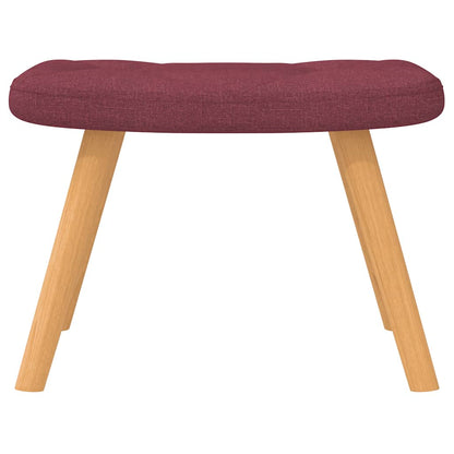 Poltrona a Dondolo con Poggiapiedi Rosso Vino in Tessuto