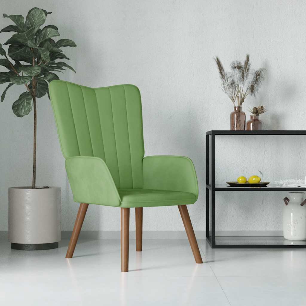 Poltrona Relax Verde Chiaro in Velluto | homemem39