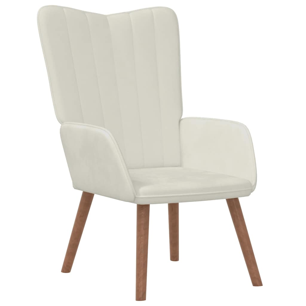 Poltrona Relax Bianco Crema in Velluto