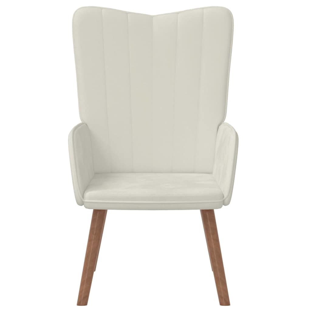 Poltrona Relax Bianco Crema in Velluto