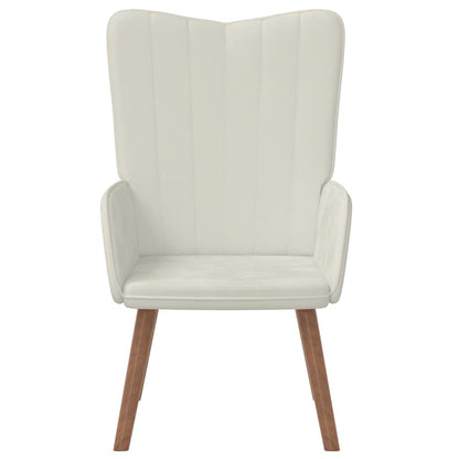 Poltrona Relax Bianco Crema in Velluto