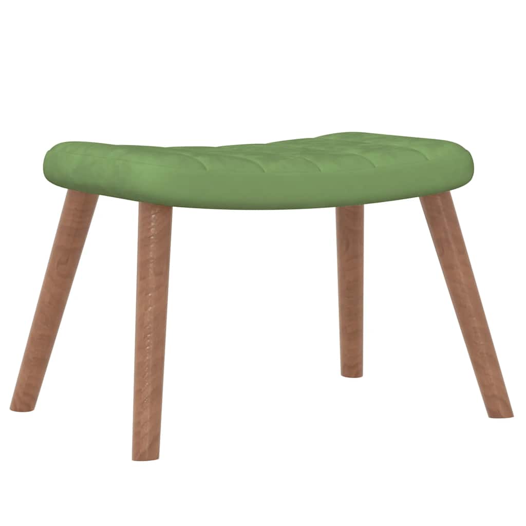 Poltrona Relax con Poggiapiedi Verde Chiaro in Velluto | homemem39