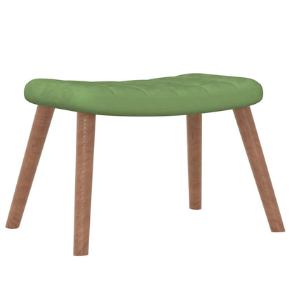 Poltrona Relax con Poggiapiedi Verde Chiaro in Velluto | homemem39