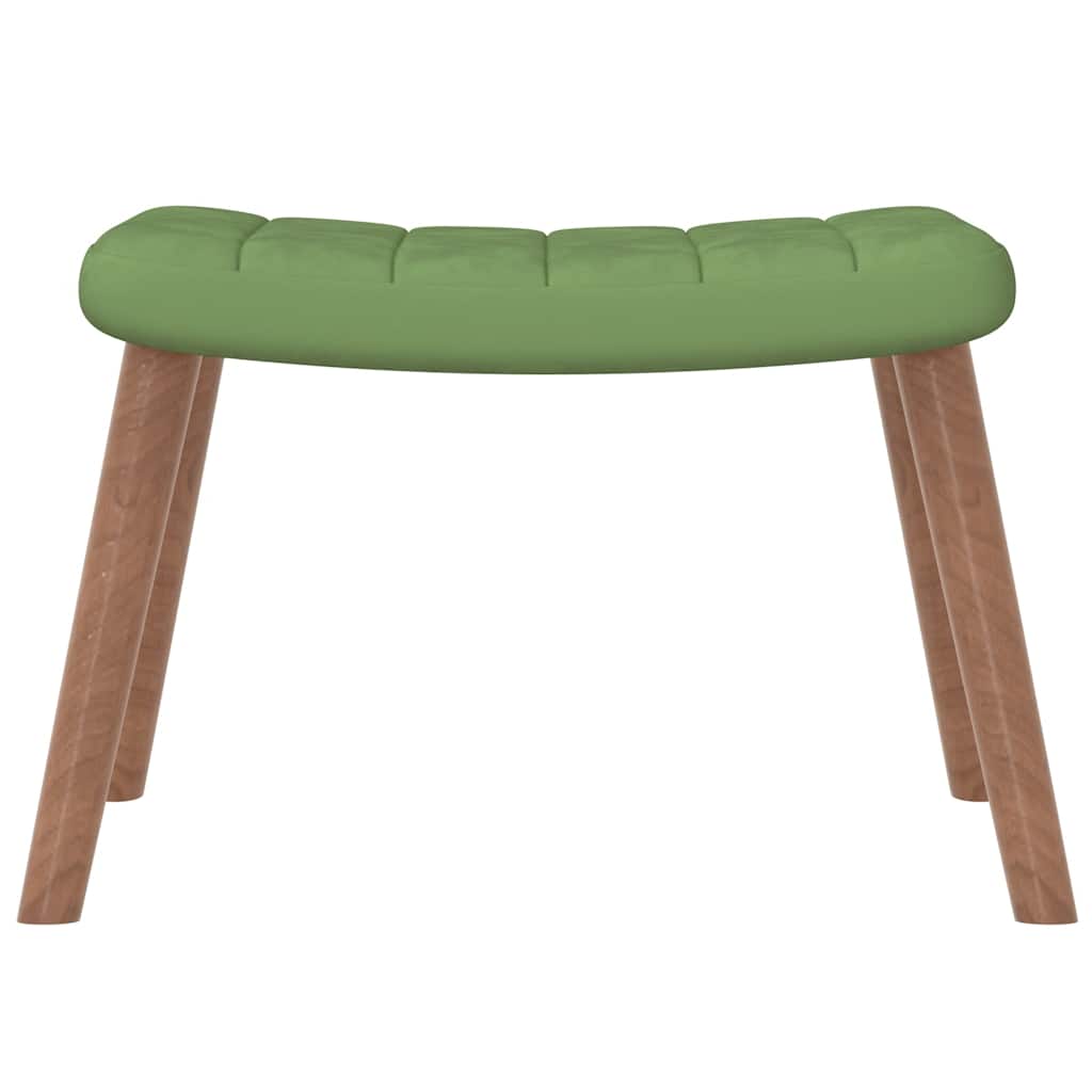 Poltrona Relax con Poggiapiedi Verde Chiaro in Velluto | homemem39