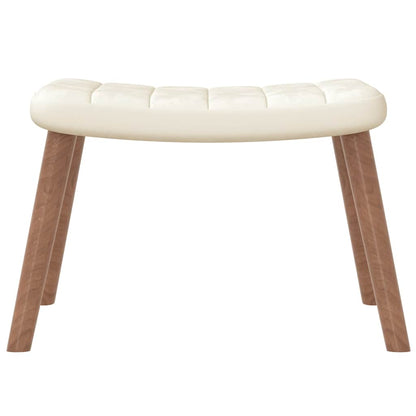 Poltrona Relax con Poggiapiedi Bianco Crema in Velluto | homemem39