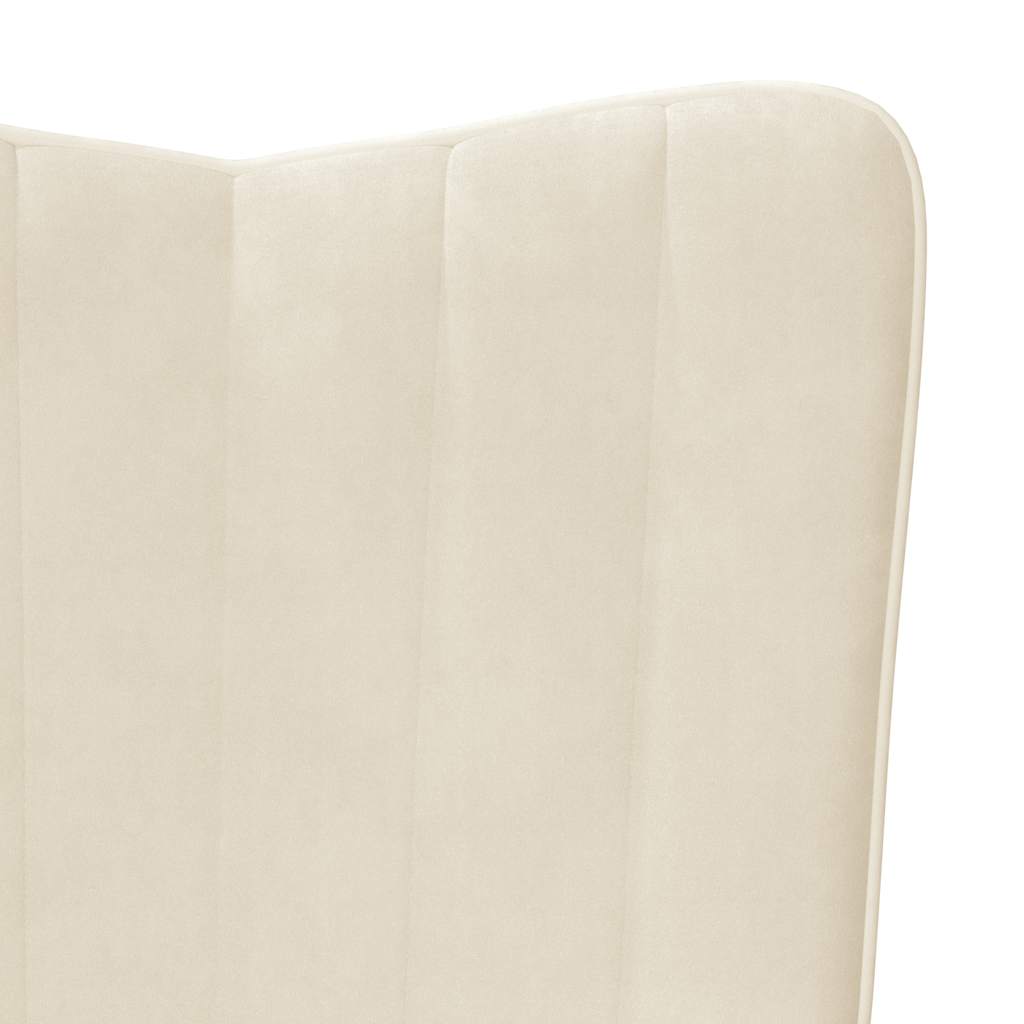 Poltrona Relax con Poggiapiedi Bianco Crema in Velluto | homemem39