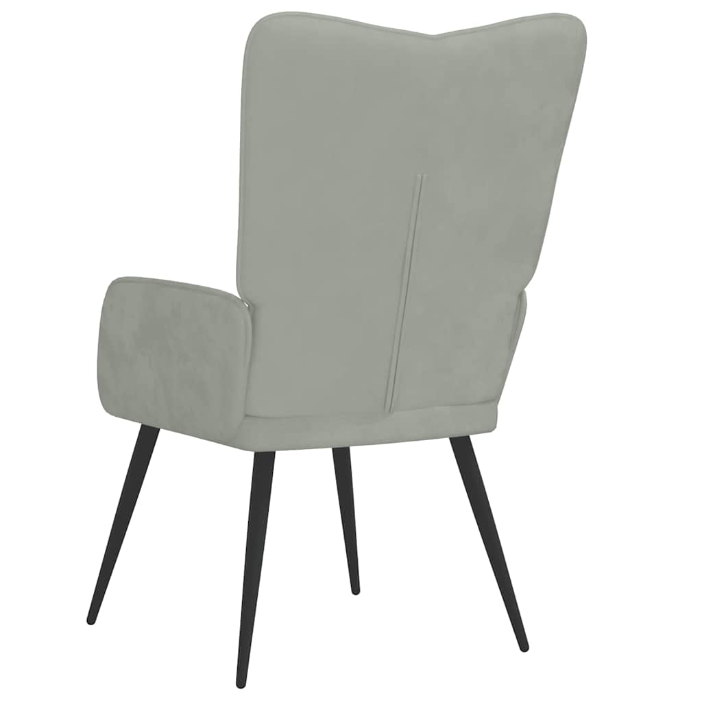 Sedia Relax Grigio Chiaro in Velluto - homemem39
