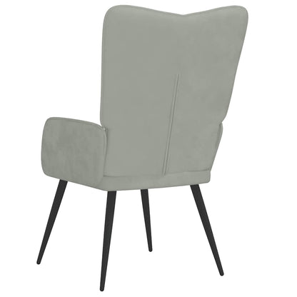 Sedia Relax Grigio Chiaro in Velluto - homemem39