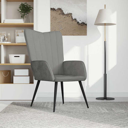 Sedia Relax Grigio Chiaro in Velluto | homemem39