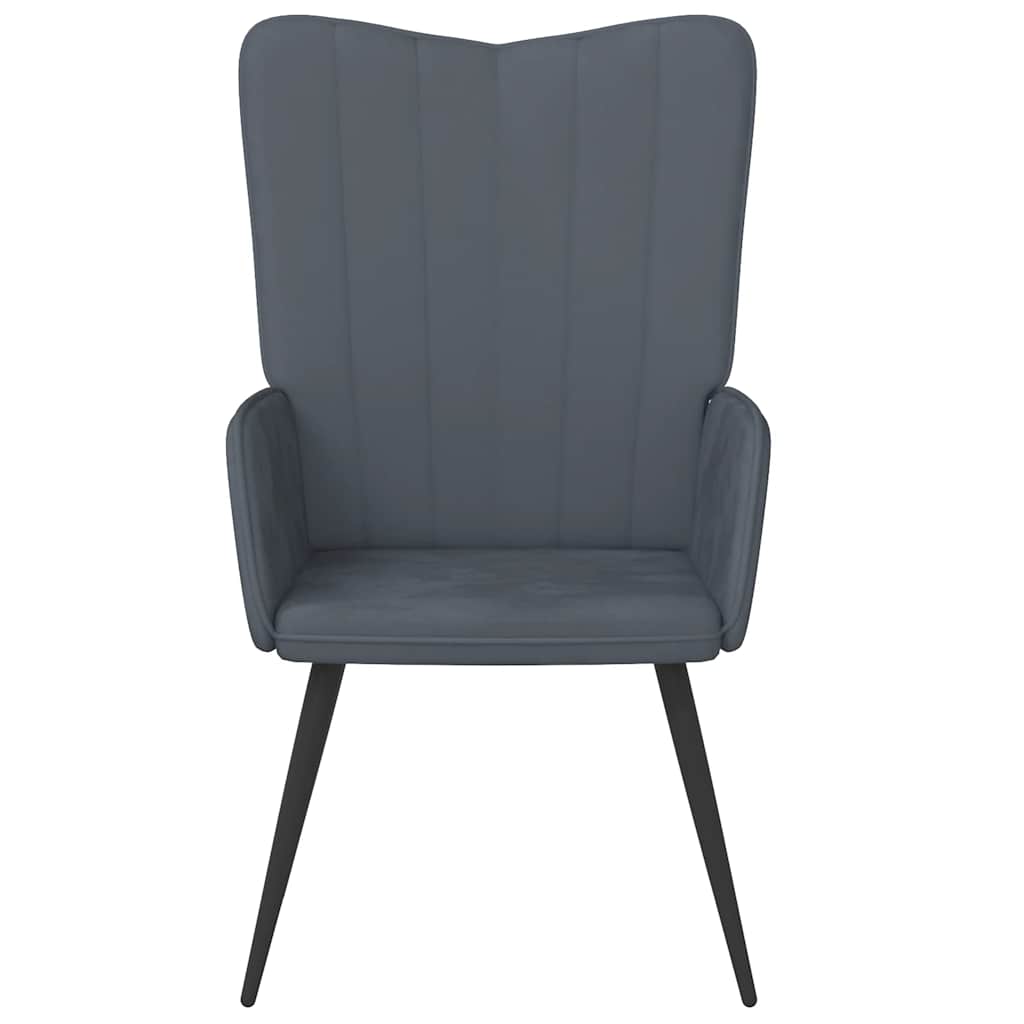 Sedia Relax Grigio Scuro in Velluto - homemem39