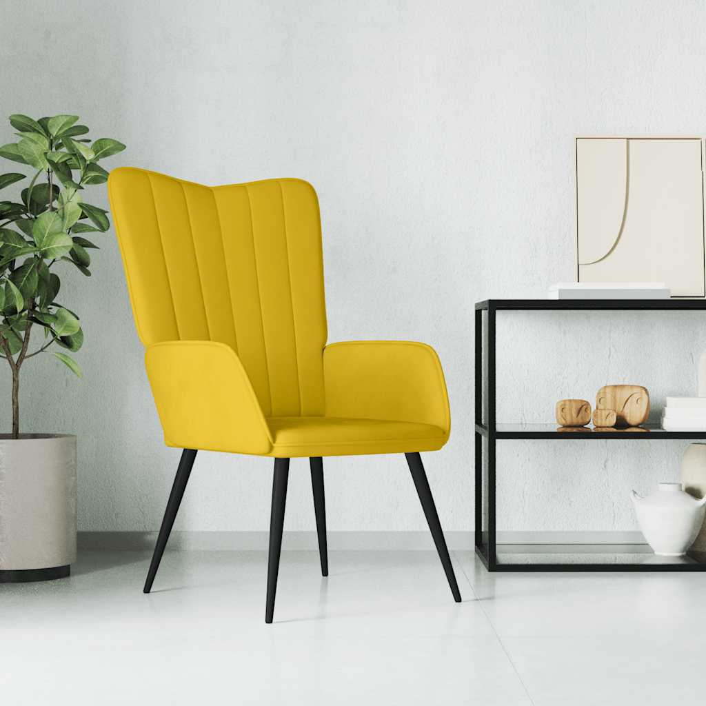 Sedia Relax Giallo Senape in Velluto | homemem39