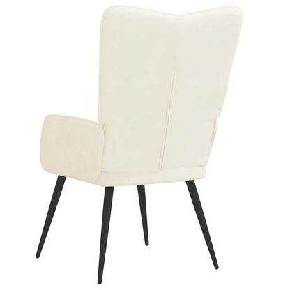 Sedia Relax Bianco Crema in Velluto | homemem39